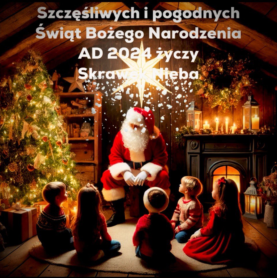 Szczęśliwych i pogodnych świąt życzy Stowarzyszenie Pomocy Dzieciom Skrawek Nieba